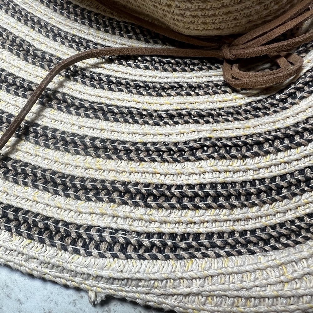 Scala Hat Handmade Woven‎ Straw Hat Women's One Size Beige Boho Sun Gardening - Picture 4 of 7
